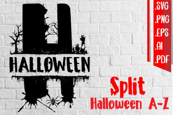 Split Halloween a-Z Svg Eps Ai Png